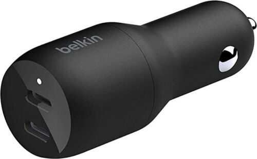 Belkin Boost Charge Dual USB-C Car Charger (36 Watts) - Black image 0