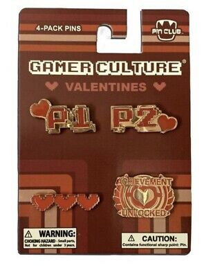 Pin Club Gamer Culture Valentines 4-Pack Pin Set image 0