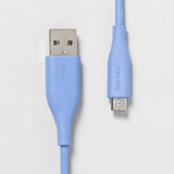 Heyday 3' Micro-USB to USB-A PVC Round Cable - Bicycle Blue image 0