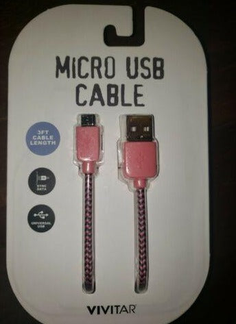 Vivitar Micro USB Cord Cable 3ft Red image 0