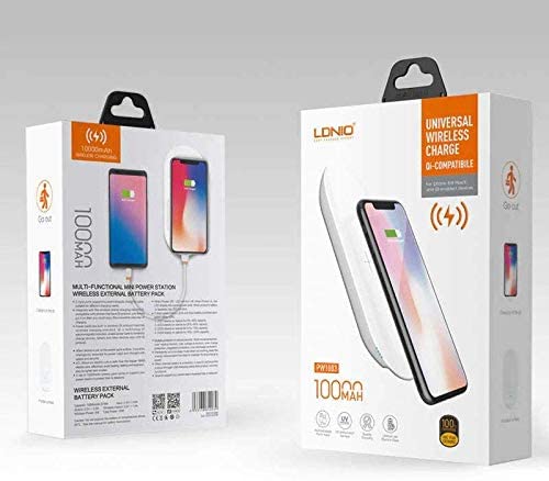 Universal Wireless Charge qi-compatibile 10000Mah Ldnio white