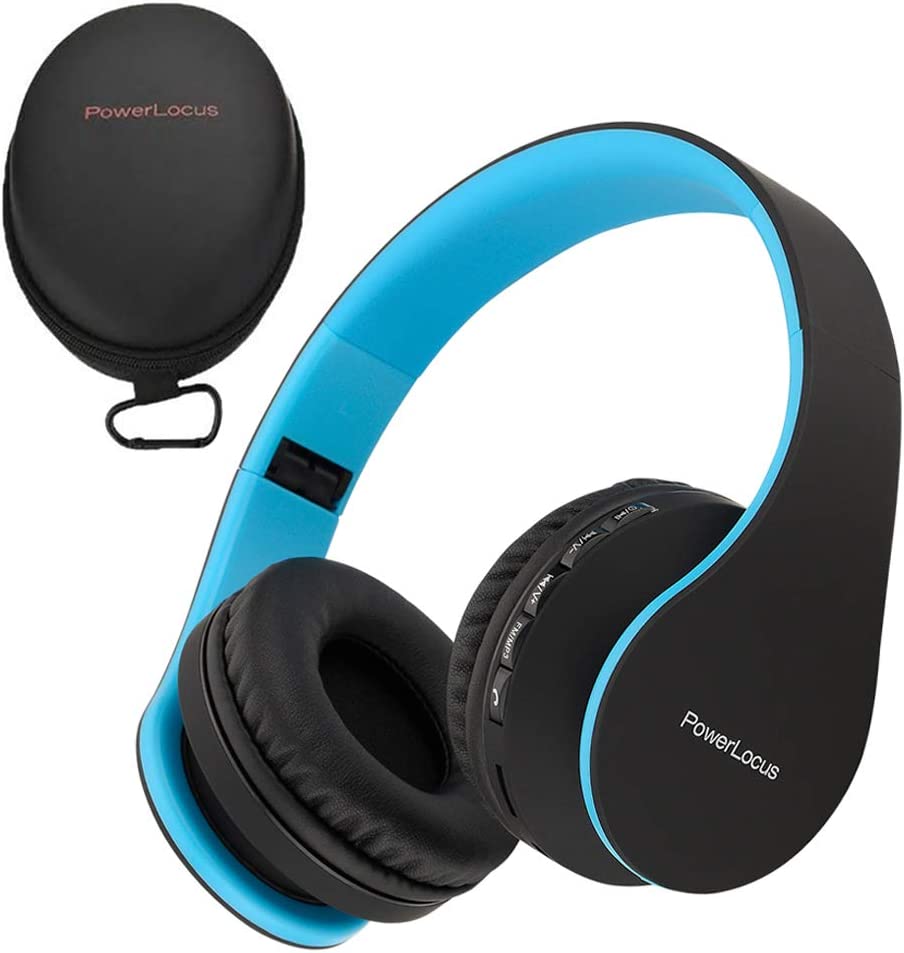 PowerLocus Bluetooth Over-Ear Headphones, Wireless Stereo Foldable Headphones Wireless and Wired Headsets with Built-in Mic