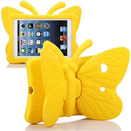 Ipad 2 3 4 Case,ER CHEN Kids Light Weight Cute Butterfly Design Shock Proof EVA Foam Series Case for Ipad 2/3/4(Yellow)