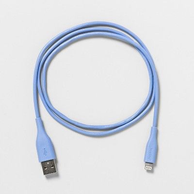 Heyday 3' Lightning to USB-A PVC Round Cable - Bicycle Blue