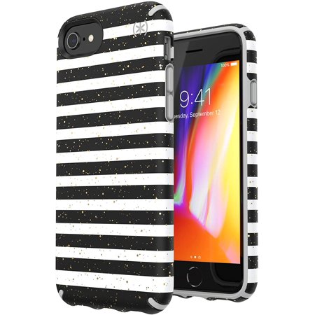 Speck Apple iPhone 8/7/6s/6 Presidio Inked Case - Striped Gold Speckled/Marble Gray