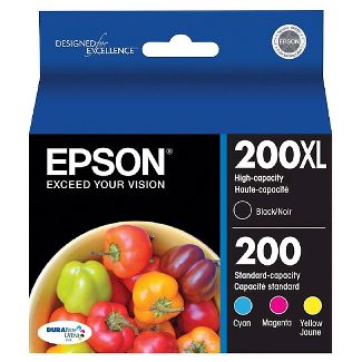 Epson 200 Single, 2pk, 3pk, & 4pk Ink Cartridges - Black, Yellow, Magenta, Cyan, Multicolor