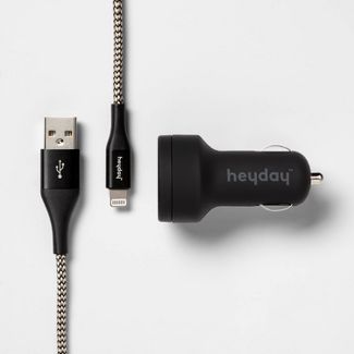 heyday 6' Lightning to USB-A Cable 2-Port 3.1A Car Charger