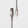Heyday4' USB-C to USB-A Round Cable - Cool Gray/Silver 