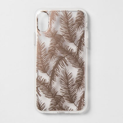 heyday Apple iPhone X/XS Printed Feathers Case - Rose Gold