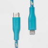 Heyday 6' Lightning to USB-C Braided Cable - Ocean Teal 