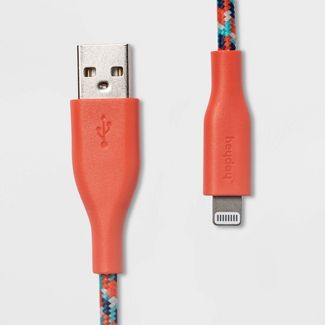 heyday Lightning to USB-A Braided Cable-Vibrant Coral