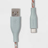 Heyday 4' USB-A to USB-C Braided Cable - Misty Blue 