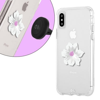 Case-Mate Car Vent Mount (with Magnetic Sticker) - Silver Flower