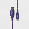 heyday Lightning to USB-A Braided Cable-Metallic Dark Purple
