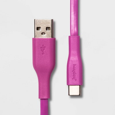 Heyday 3' Lightning to USB-A Flat Cable - Pink 