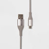 Heyday 4' Micro-USB to USB-A Round Cable - Cool Gray/Silver