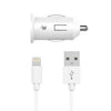 Just Wireless 12W 1-Port USB-A Car Charger with 4ft TPU Lightning to USB-A Cable-White