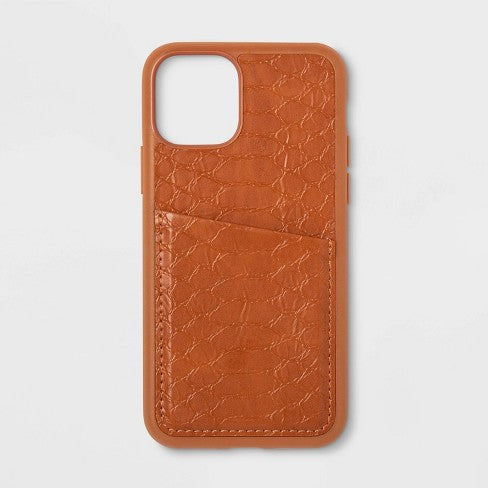 heyday Apple iPhone 11 Case with Pockets - Tan Crocodile