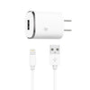 Just Wireless Single USB 2.4A Wall Charger (with Apple Lightning Cable) - White