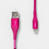 heyday™ 6' Lightning to USB-A Thread Wrapped Cable - Raspberry