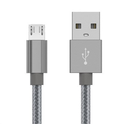 Just Wireless 6' Micro USB to USB-A Braided Cable - Slate Gray