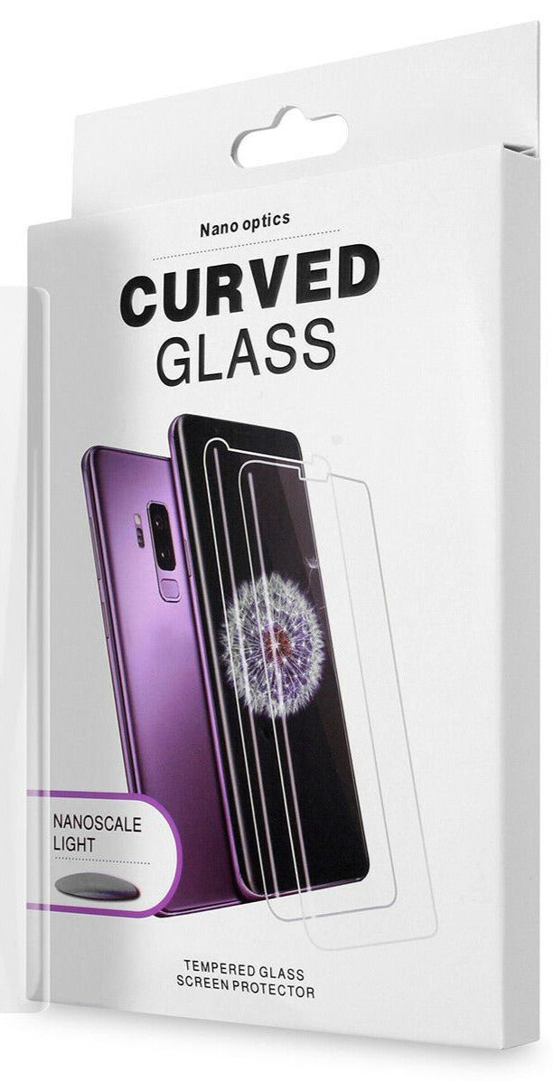 Galaxy Note 10+ Full Glue Tempered Glass w/Nano Liquid & Install Kit & UV Light (Case Friendly/3D Curve/1 Pcs)