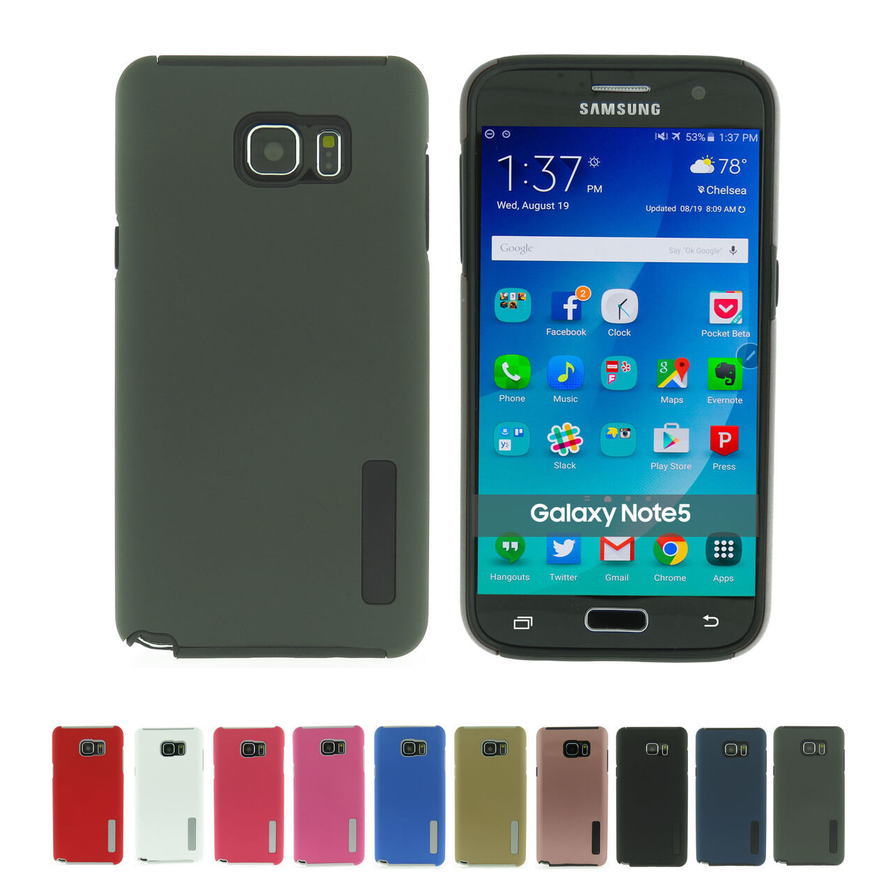 Note 5 Dual Layer Protection Case Cover- Grey