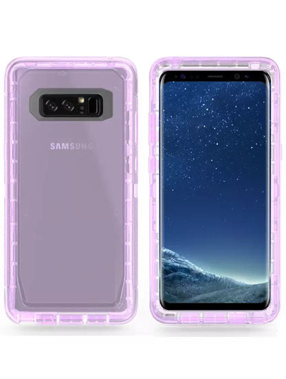 Galaxy NOTE 8 Transparent Defender Shockproof Case Cover- PURPLE