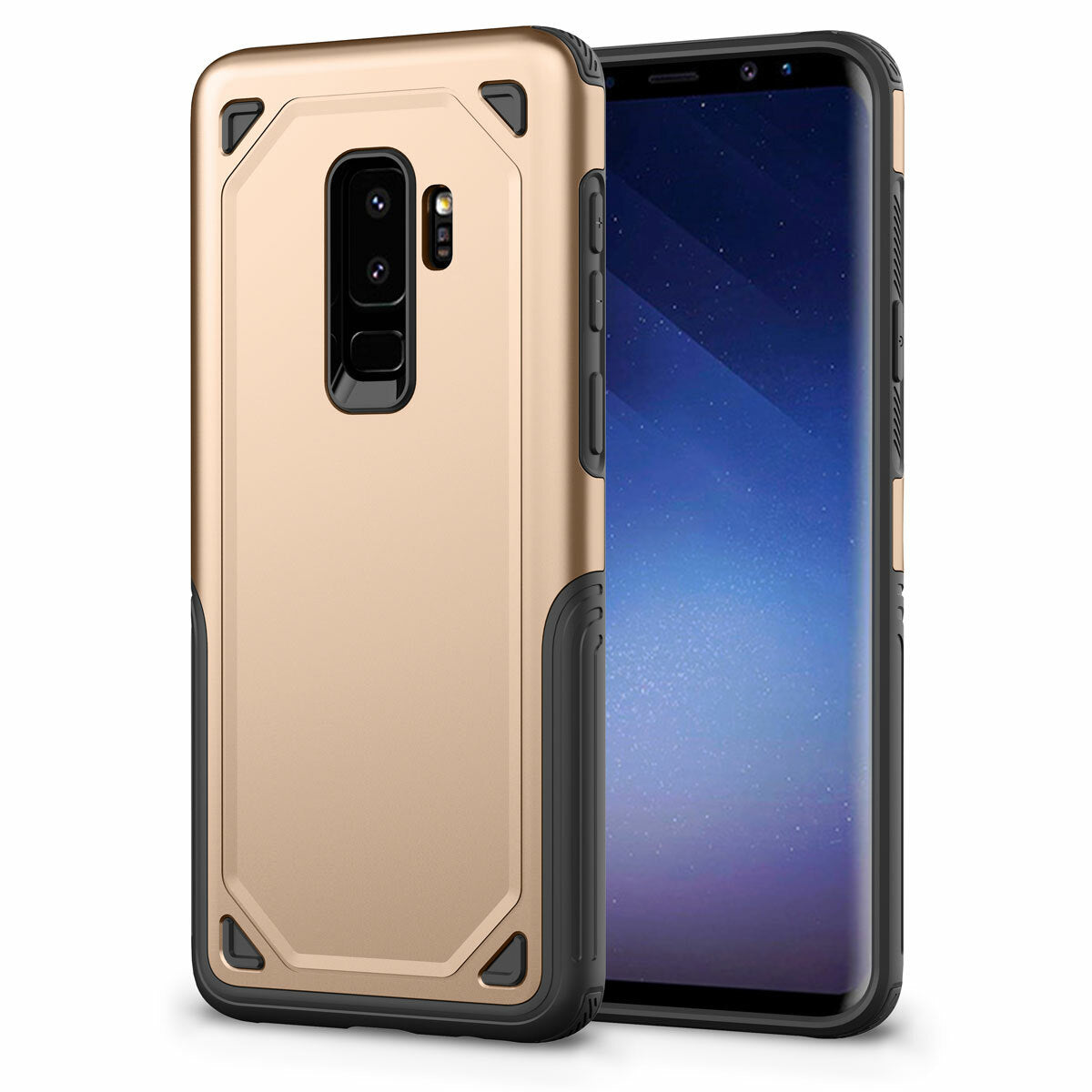 Galaxy S9 Plus Armor Dual Layer Impact Shockproof Cover -GOLD