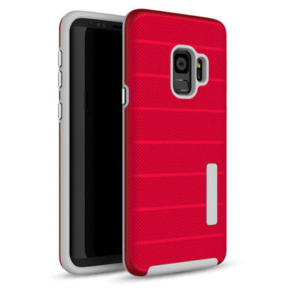 Galaxy S9 Innovative Hybrid Design Dual Pro Case- Red