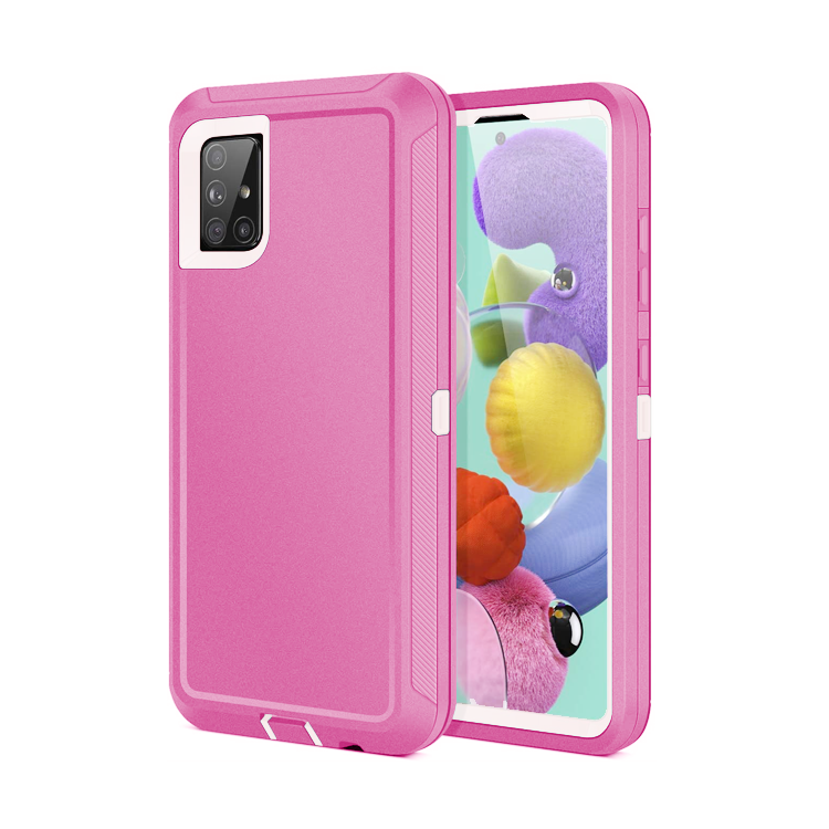 Galaxy A715 5G Heavy Duty Defender Shockproof Case - PINK WHITE