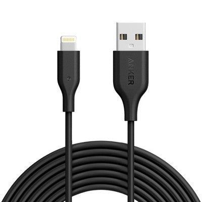 Anker 10' PowerLine Lightning to USB-A Round Cable - Black