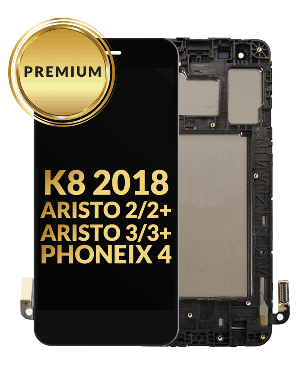 K8 (2018) Aristo 3 plus /Aristo 3/Aristo 2 Plus / Aristo 2/Phonix 4 LCD Assembly W/rRAME (BLACK)