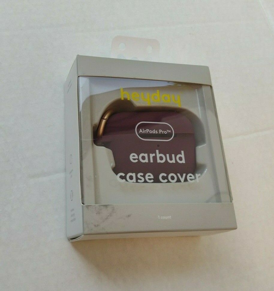 Purple Dark Cherry Earpods Pro Earbud Case Cover Heyday Carabiner Clip Silicone