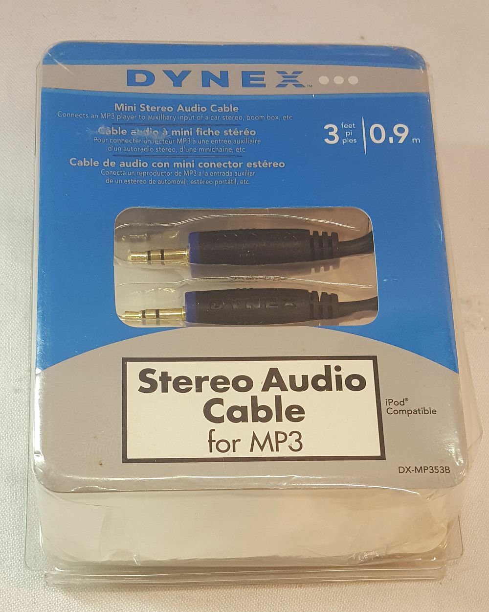 Dynex Mini to RCA Stereo Audio Cable 3 feet 0.9m DX-MP353B