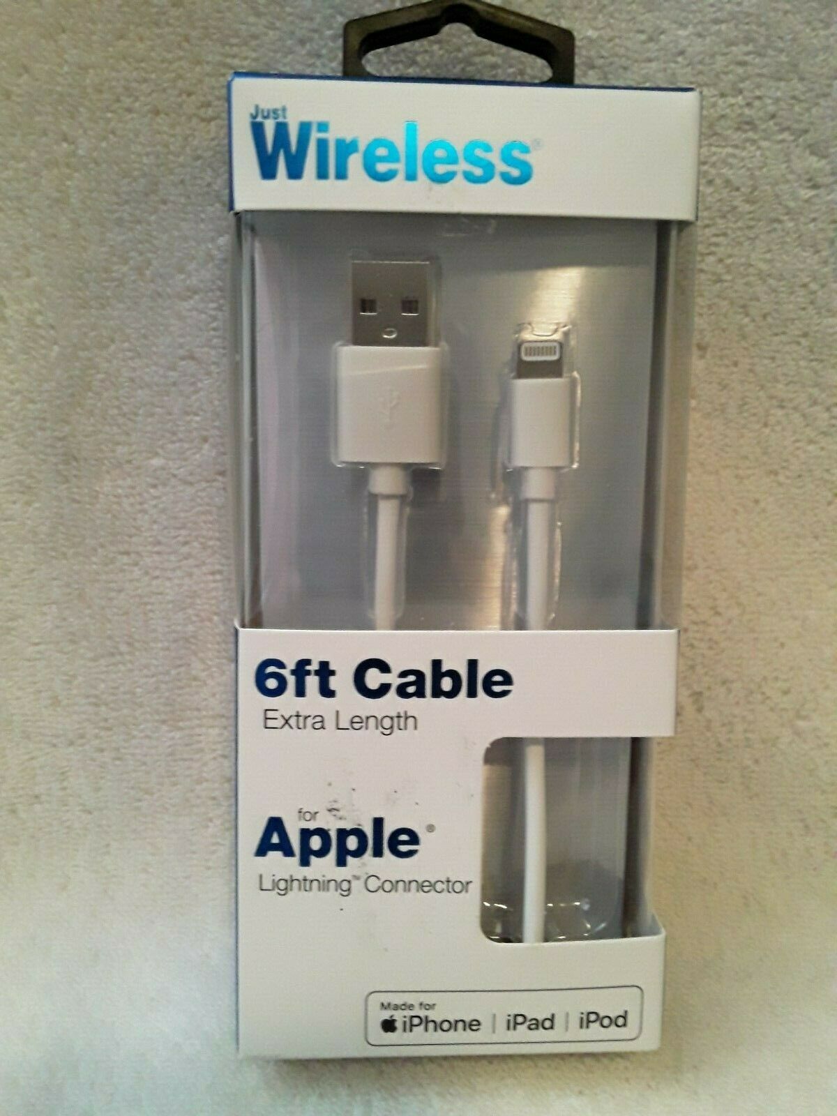 Just Wireless 6' Lightning to USB-A Cable - White