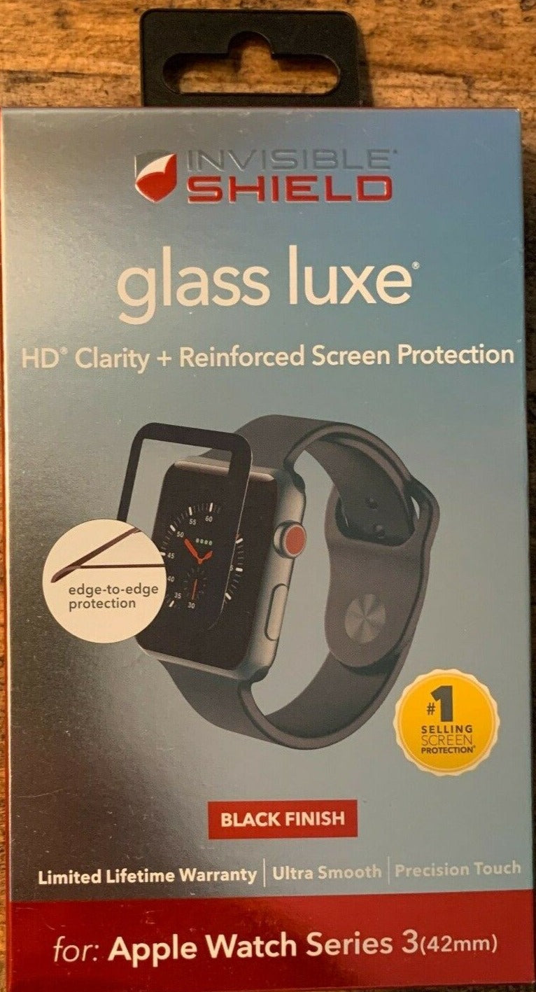 ZAGG InvisibleShield Glass Luxe Apple Watch Series 3 (42mm) - Black Finish