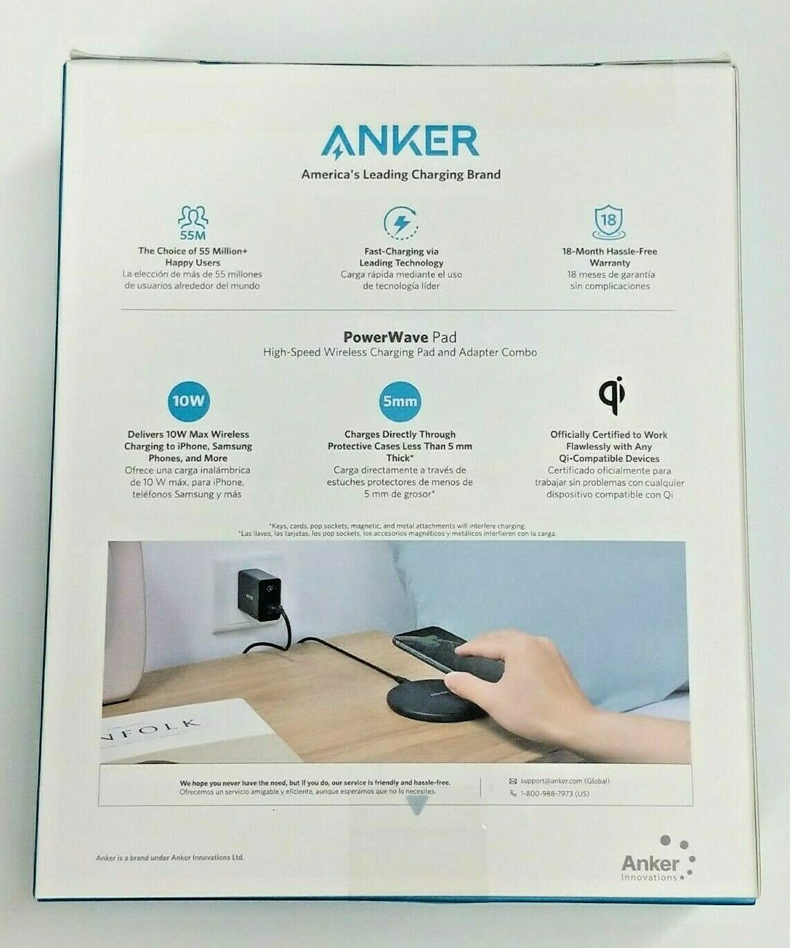 ANKER PowerWave 10W Max Wireless Charging Pad And Adapter Combo
