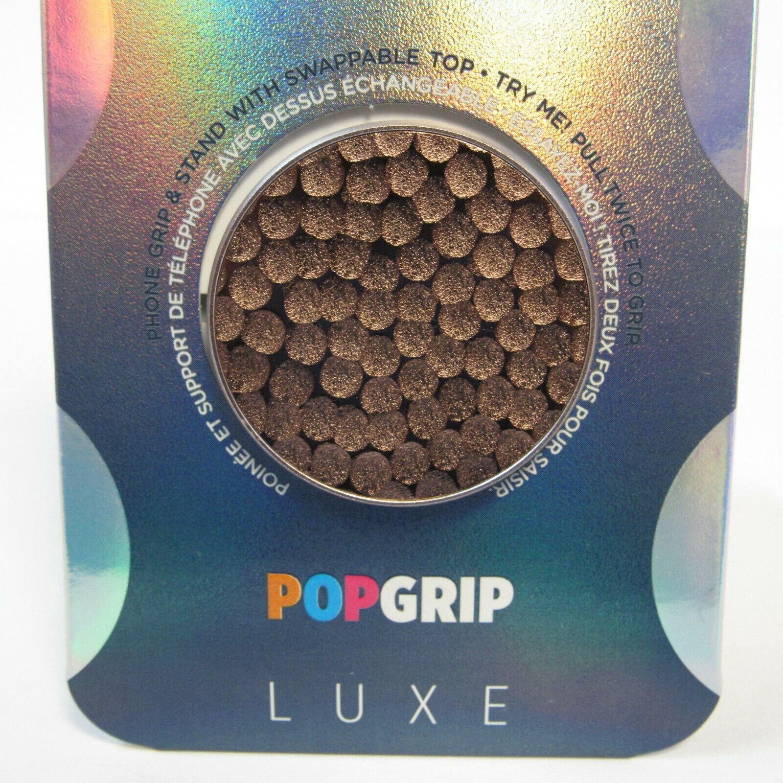PopSockets Phone Grip HAMMERED METAL ROSE GOLD LUXE Swappable Top