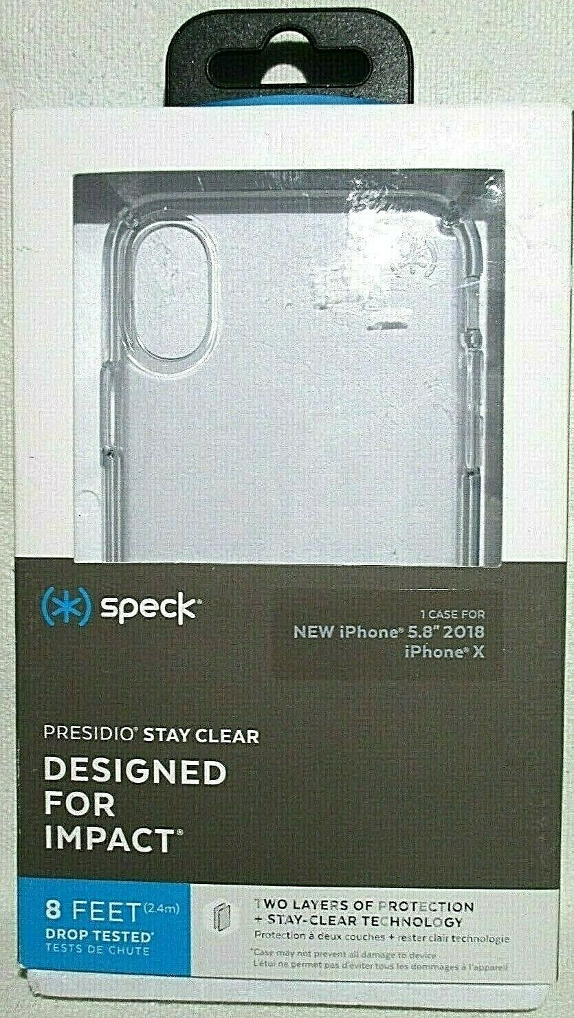 Speck Presido stay clear 8ft drop tested case for iPhone X 2018 5.8