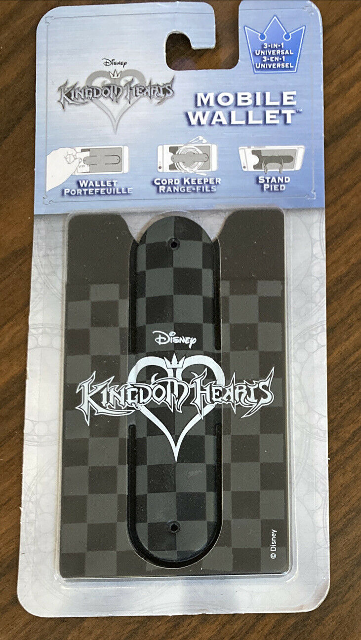 Disney Kingdom of Hearts 3 in 1 Universal Mobile Wallet Black & Gray Checker
