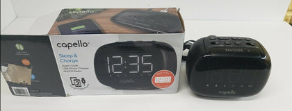 Capello Sleep And Charge Dual Alarm Clock With Dual USB Charging