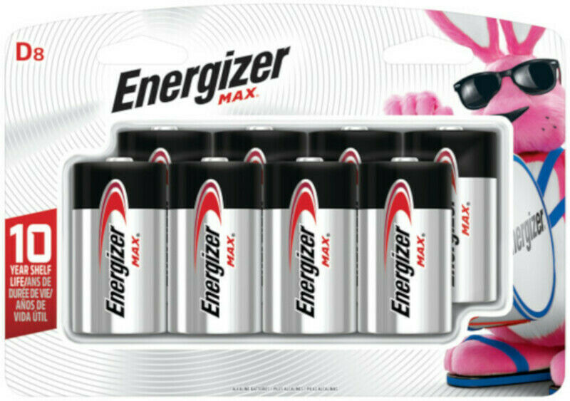 Energizer MAX D Alkaline Batteries 8 pk Carded