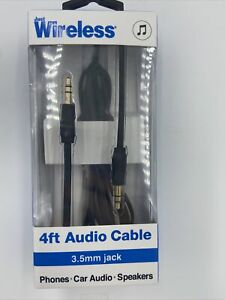 Just Wireless 4ft Flat TPU Auxiliary Cable (3.5mm) - Black 