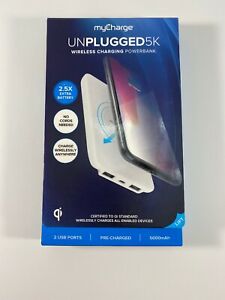 myCharge Unplugged5K Wireless Charger + Power Bank - White