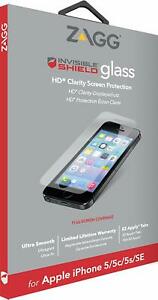 Authentic ZAGG HD Clear Tough Glass Screen Protector For iPhone 5/5S/5C/SE