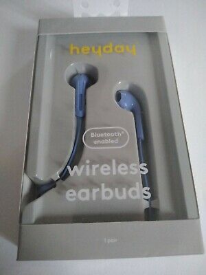 heyday Wireless Bluetooth Flat TPE Earbuds - Bicycle Blue