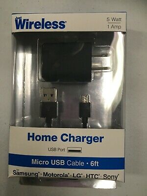 Just Wireless 1.0A/5W 1-Port USB-A Home Charger with 6ft TPU Micro USB to USB-A Cable - Black 