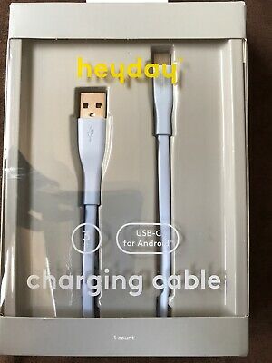 heyday™ 3' USB-C to USB-A Flat Cable - Whimsical Blue