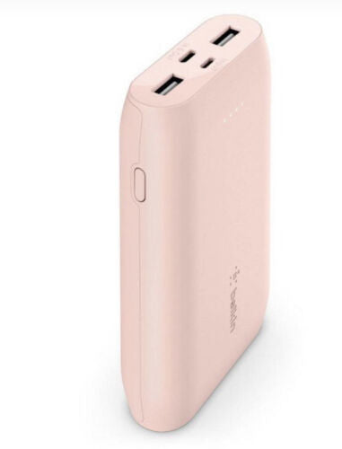 Belkin 10K mAh 36 Hour Power Portable Power Bank Pink Can Charge 3 Devices